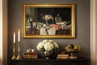 Vintage Large Dutch Still Life Oil Painting Lobster Banquet Gilt Frame 33    X 22   
