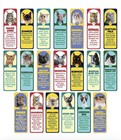 100pc Cat Trivia Bookmark Set Cute Real Cats 20 Designs W  Reading Log Gift Nwt