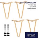 4 Pcs 6 Inch Hairpin Legs Heavy Duty Metal Furniture Floor Protectors Gold