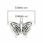 Celtic Butterfly Charms 33mm Antiqued Silver Pendants C3782 - 5  10 Or 20pcs
