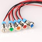 5pcs 8mm Led Metal Indicator Light Ac dc 12-24v Waterproof Signal Lamp Pilot    
