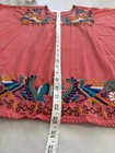 Handmade Mexican Embroidered Huipil Blouse Coral Floral Bird Tunic Boho Oaxaca