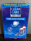 Clear Care Triple Action Cleaning Contact Lens Solution Twin Pack Exp 4 27