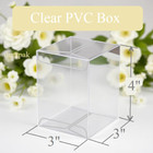 50 Pcs 3x3x4  Clear Plastic Pvc Folding Box Party Favor Wedding Retail Packaging