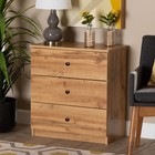 Decon Modern Oak Brown Finished Wood 3-drawer Storage Chest Oak 3-drawer