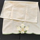 Vintage Applique Embroidered Placemats Table Floral Off-white Green Lot Of  7