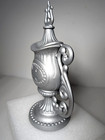 Antique Cast Iron  Stove Finial High Heat Silver Finish Marked Glenwood 1908