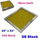 23  X 31  Aluminum Frame 6pcs Silk Screen Printing Screens 305 Mesh Usa