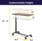 Drive Medical 13067 Non Tilt Top Overbed Table With Wheels And Secure Height Adj