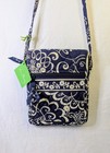 Vera Bradley Mini Hipster Crossbody Purse Twirly Birds Navy Blue Nwt 8x6 Paisley