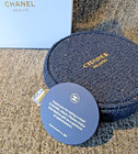 Chanel Beauty Pouch Navy Blue Tweed Round 6 x6 x2  Bnib Vip Gift Original Box