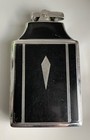 Vintage Ronson Cigarette Lighter And Holder Case Black Art Deco Engraved Ejg