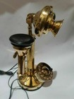 Brass Candlestick Vintage Phone Rotary Dial Antique Station Telephone Home D  cor