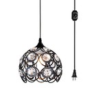 Black Plug In Chandelier  Crystal Hanging Lights With 5 5 x7 -plug In Light