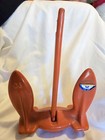 Vintage 12  Tall Orange 10 Pound Heavy Vinyl Coated Boat Anchor Fishing Outdoor