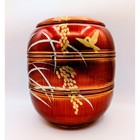 Vintage Japanese Red Lacquer Jubako 3-tier Bento Box Stacking Gold Bird Rice Mcm