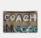 Nwt Coach X Mint   Serf Zip Card Case Wallet Cm158 Khaki Multi