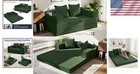 Elegant Small Green Futon Sofa Bed  59  Low-profile Design For Any Room
