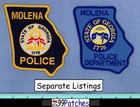 Molena  old Roc  Georgia Police Shoulder Patch State Shape 7j