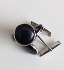 Men s Pioneer Black Cufflinks Silvertone - 7 Pairs Matching Lot Vintage- Wedding