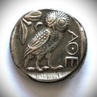Athena Owl Silver Ancient Coin Greece Greek 450bc  24mm 9 6g Silver 750