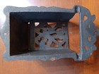 Vintage Ornate Victorian Cast Iron Wall Mount Match Box Holder 
