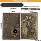 Dnd Dragon Notebook 3d Embossed Leather Journal A5 Vintage Travel Journal With P