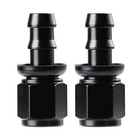  Straight Push Lock Hose Fitting End Black 2pcs 6an