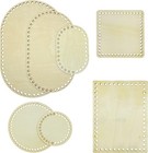 7 Pcs Wooden Basket Bottom  3 Shape Blank Crochet Knitting Basket Wood Base S   