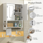 Wall-mounted Mirror Cabinet Bathroom Storage Organizer Medicine Cabinet White
