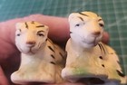 Vintage Tiger Salt And Pepper Shaker Set W stoppers Made In Japan - Mjkmm