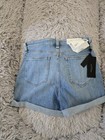 Rag   Bone Harper Nina High-rise Light Wash Denim Shorts 28 5-pocket Cuffed