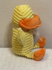 Dan Dee Corduroy Ribbed Duck Plush 12 Inch Yellow Orange Stuffed Toy Duck