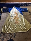 Vintage Blue Chinese Robe Gown Embroidery Crouching Tiger Hidden Dragon Fulushou