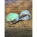 Sterling Silver Green Turquoise Teardrop Pendant Vintage Genieve Werito Navajo