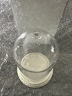 Small Glass Dome With White Base With Gold Trim Display Case