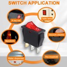 5pcs Rocker Switch 3 Pins 2 Position On off Ac 20a 125v 15a 250v Spst Red Led 