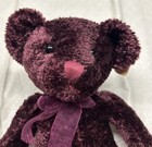 Russ Berrie  serenade  Bear Burgundy Chenille Plush Bean Bag 16    Nwt Purple
