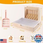 Essenhome Extra-large 2-in-1 Rabbit Hay Feeder And Litter Box Set  Wood  Mess