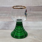 Mini Goblet Green Beehive Stem Gold Rim Munchen Germany Busch Gardens Souvenir