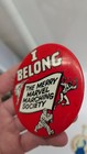 Vtg 1964 The Merry Marvel Marching Society Pin Button 60s Comic Book Club Thing