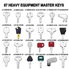67 Heavy Equipment Master Keys Set Bobcat Jd Case Jcb Hyster Komatsu Kubota Sany