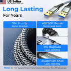 6 6ft Usb 3 0 Cable Male To Male A To A High Speed Braided Cord For Hard Drive