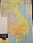 Vintage Rand Mcnally Map Vietnam Laos Cambodia 36x54 5  Militaria Original