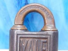 Vintage Yale Padlock Brass With Key Flat Shackle