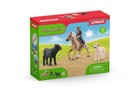 Schleich 6-piece Farm World 42578 3  Horse Cow Dog Farmer Saddle Bridal