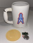 Houston Oilers Coffee Mug Cup Stein Nfl Afc Logo Football Shaped Handle Souvenir