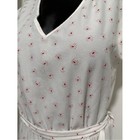 White Vintage Short Sleeve Red Paisley 1970s 1980s 1990s Dress Spring Summer