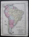 1876 Mitchell Map South America W original Pages Of Descriptions   Engravings
