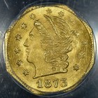 1873 25c California Gold Coin     Pcgs Ms-64     Bg-727 1 4 Dollar    trusted   
